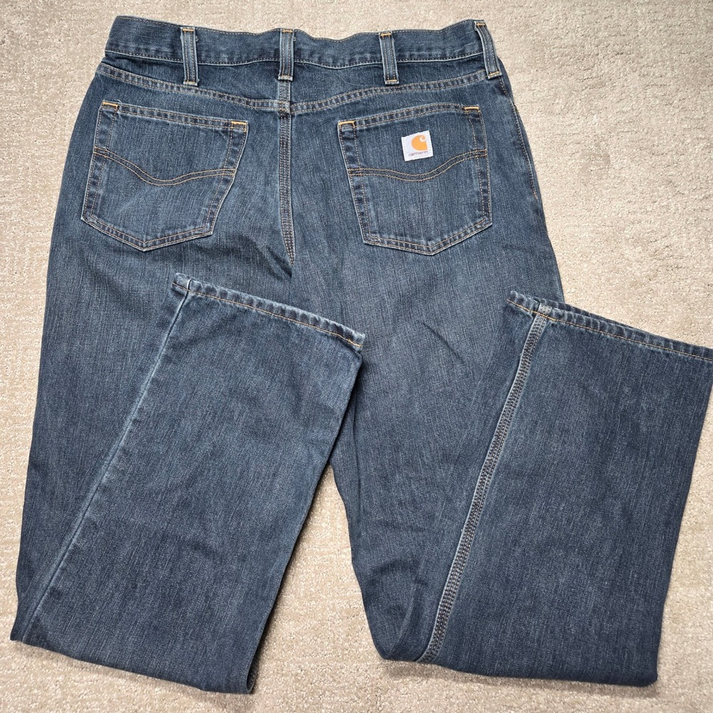 Carhartt Mens Relaxed Fit Straight Leg Blue Denim Jeans 101483-868 36x32 - Picture 4 of 5